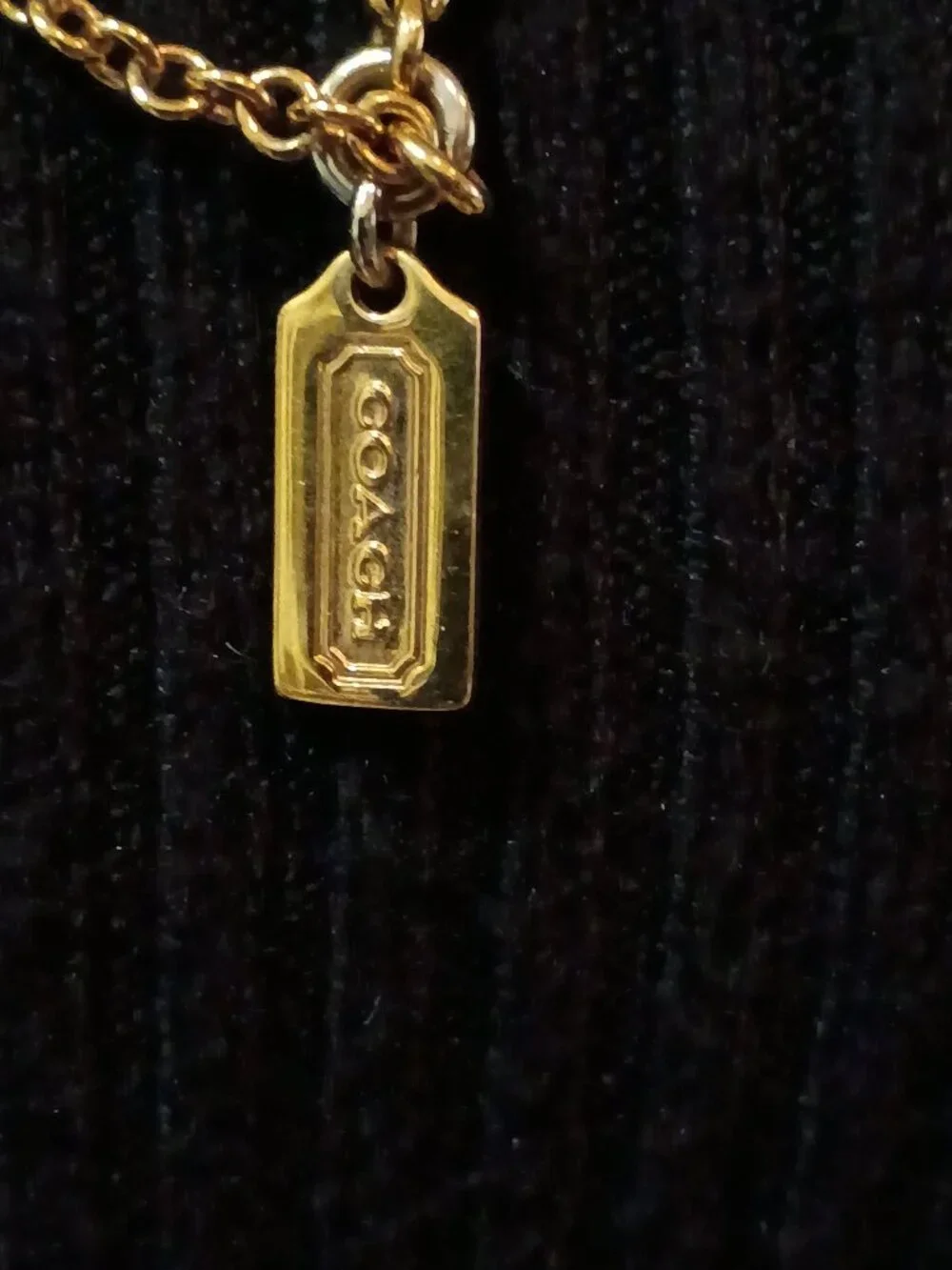 COACH Crystal Pave Globe Necklace 26501 Gold Long Ball Pendant